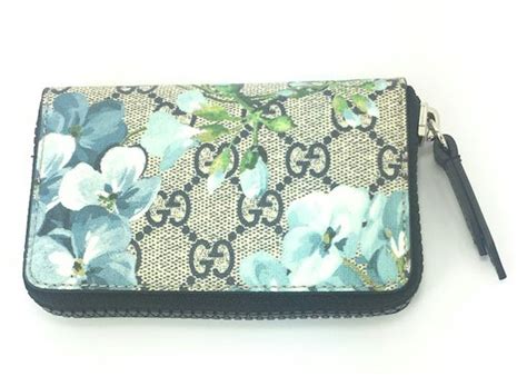 Gucci Zip Pouch GG Blooms Blue/Beige 